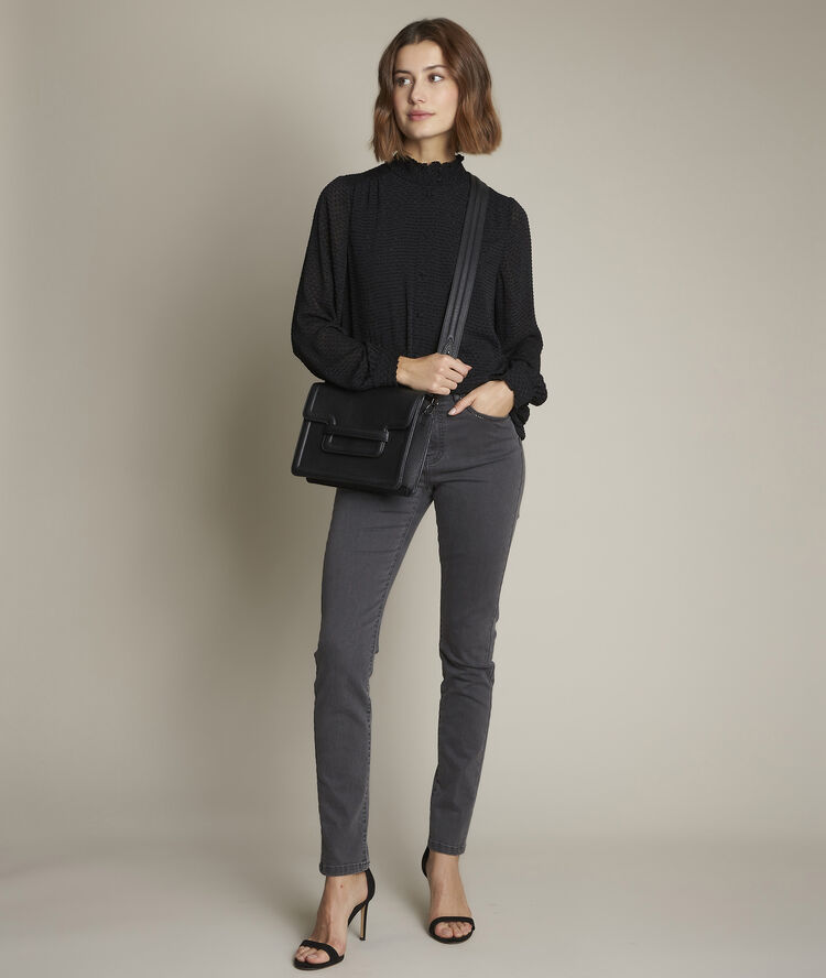 Eve marie black plumetis blouse black.