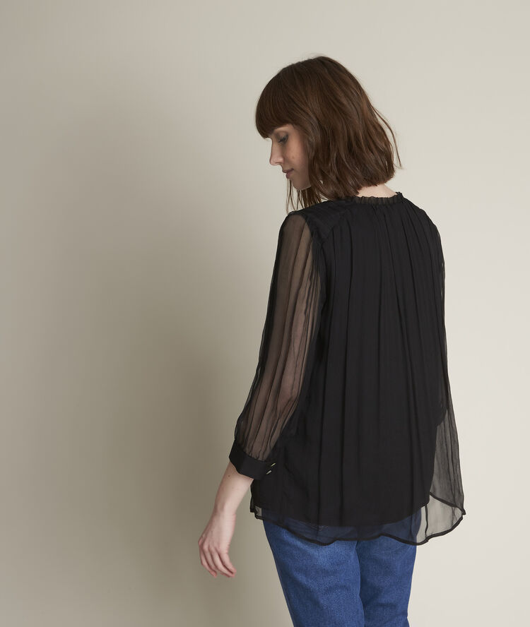 Emma louise silk blouse black.