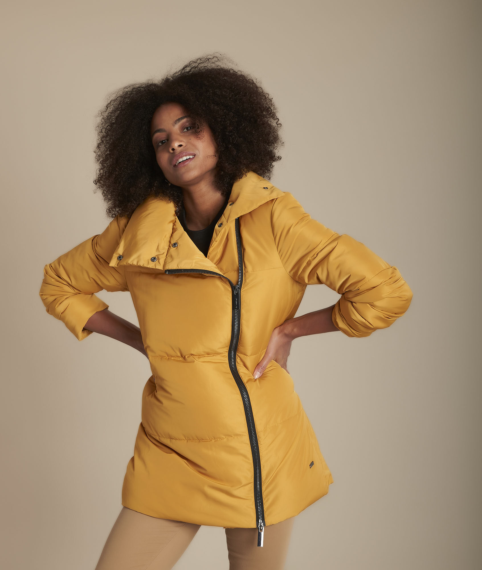 high collar down coat