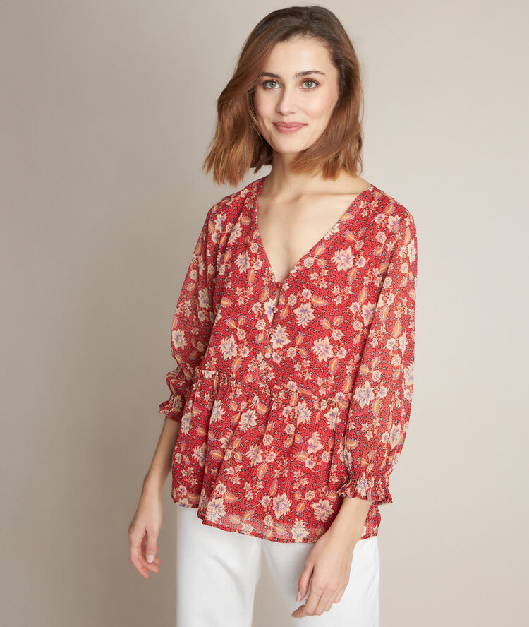 Ezira printed blouse lagoon.