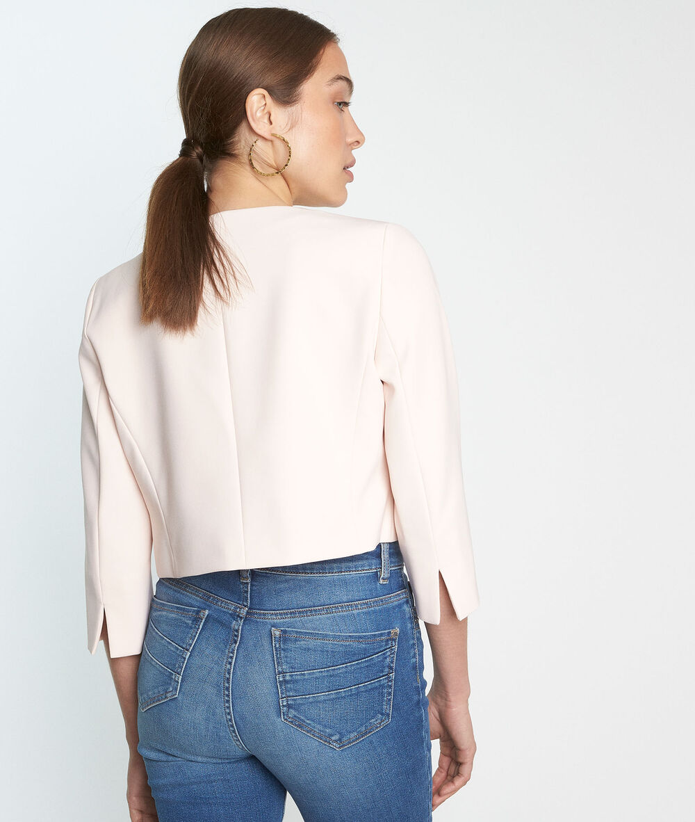 Lalie powder-coloured microfibre bolero nude.