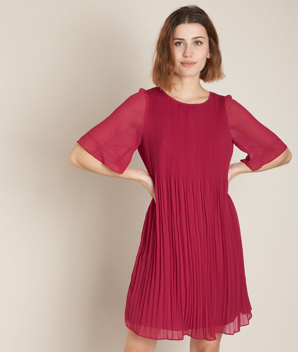 Coralia cyclamen pleated dress PhotoZ | 1-2-3