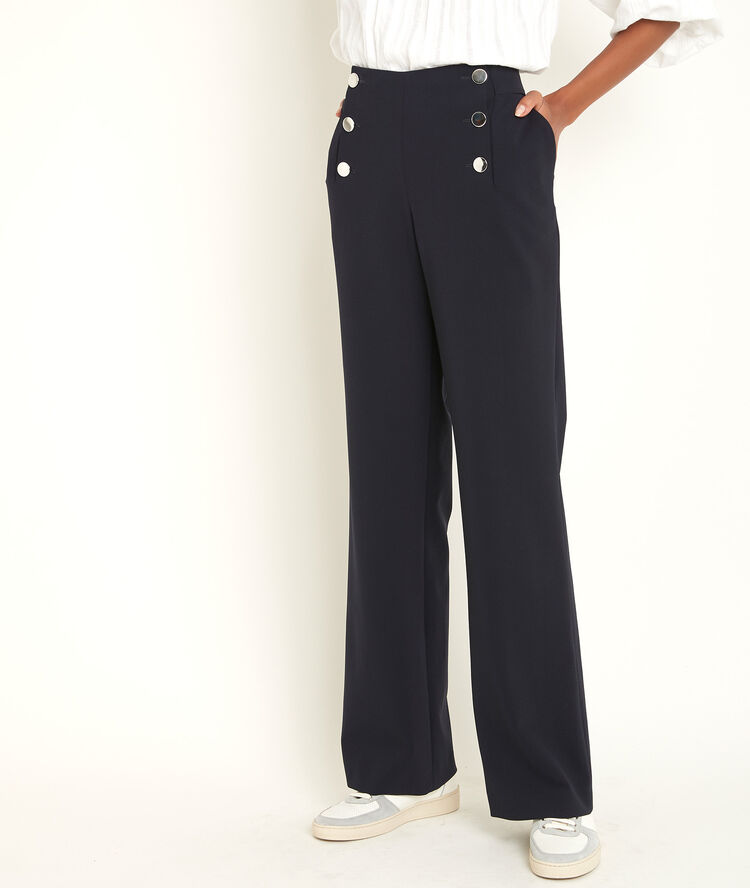 Hubert microfibre sailor trousers navy blue.