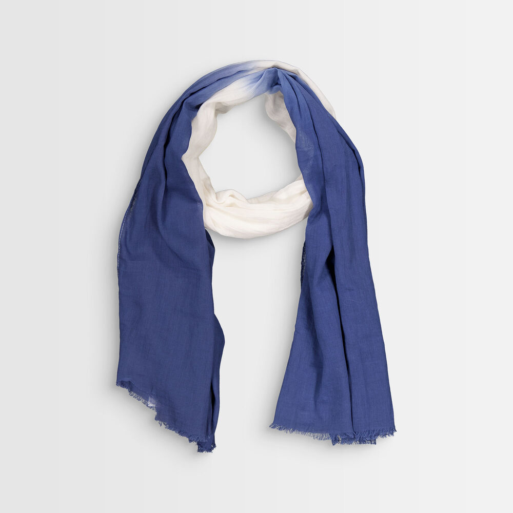 Brice tie-dye cotton scarf marine.