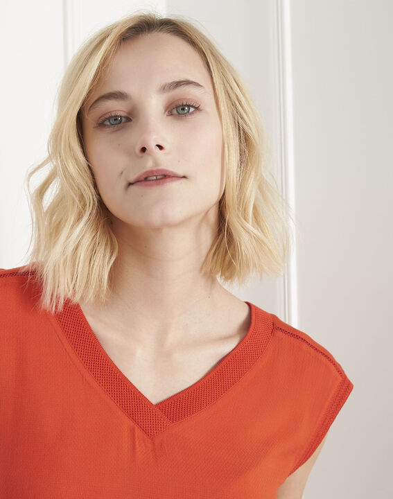 Vivace orange dual-material top | 1-2-3 Vivace orange dual-material top PhotoZ | 1-2-3