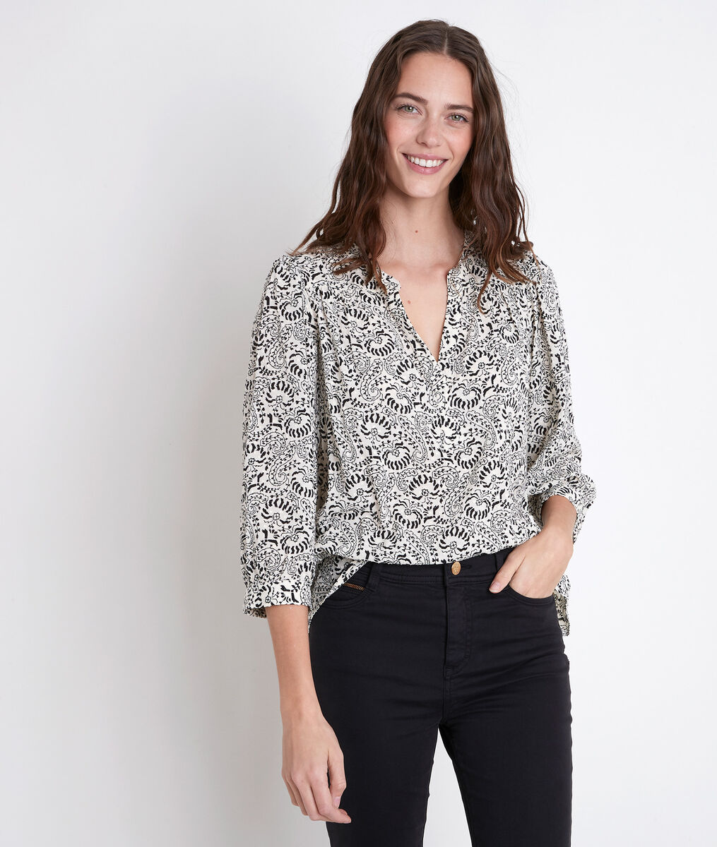 ELSA ecru floral print blouse | 1-2-3 ELSA ecru floral print blouse PhotoZ | 1-2-3