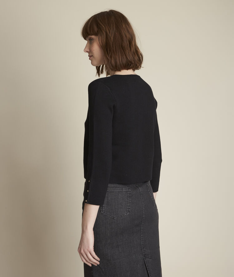 Dauphine black milano rib knit bolero black.