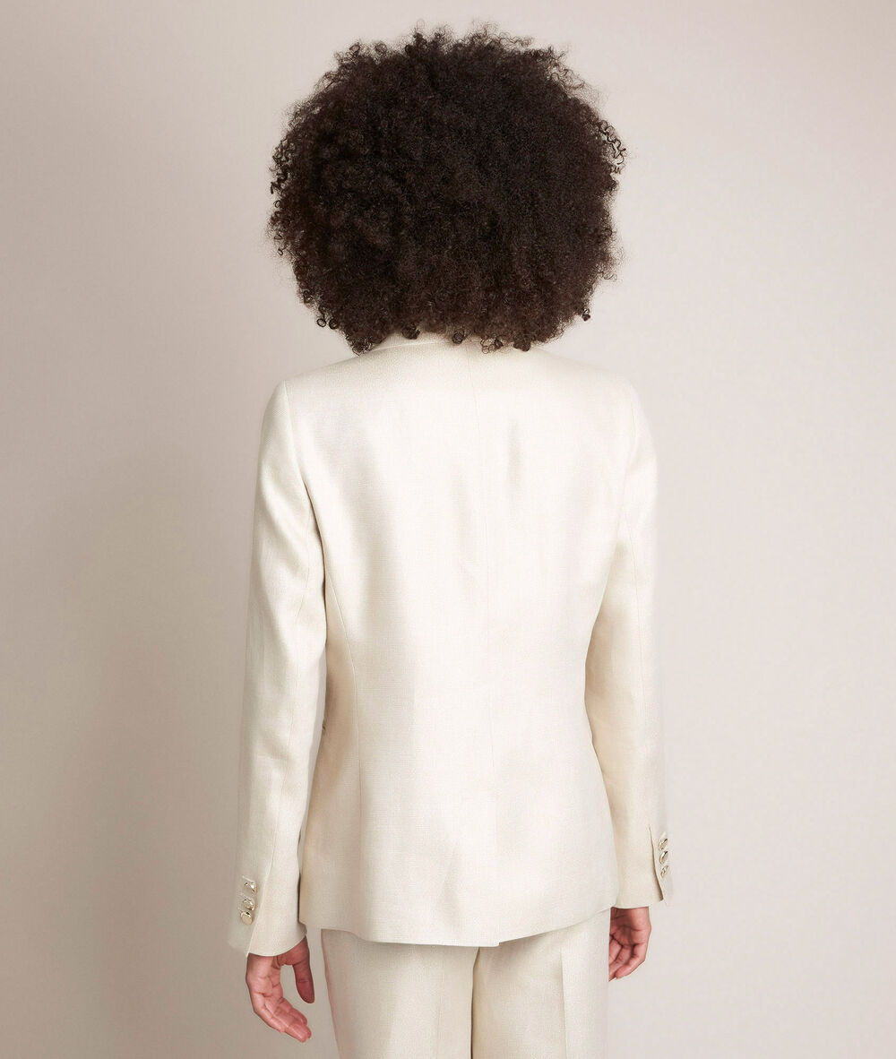 Lucile shiny linen jacket creme.