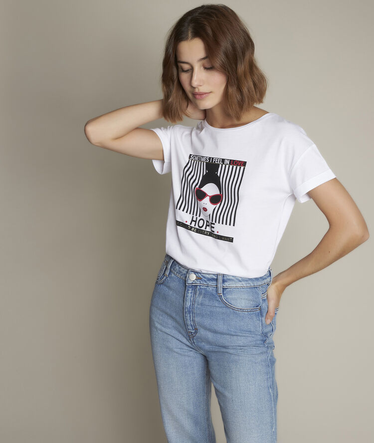 River screen-print t-shirt white.