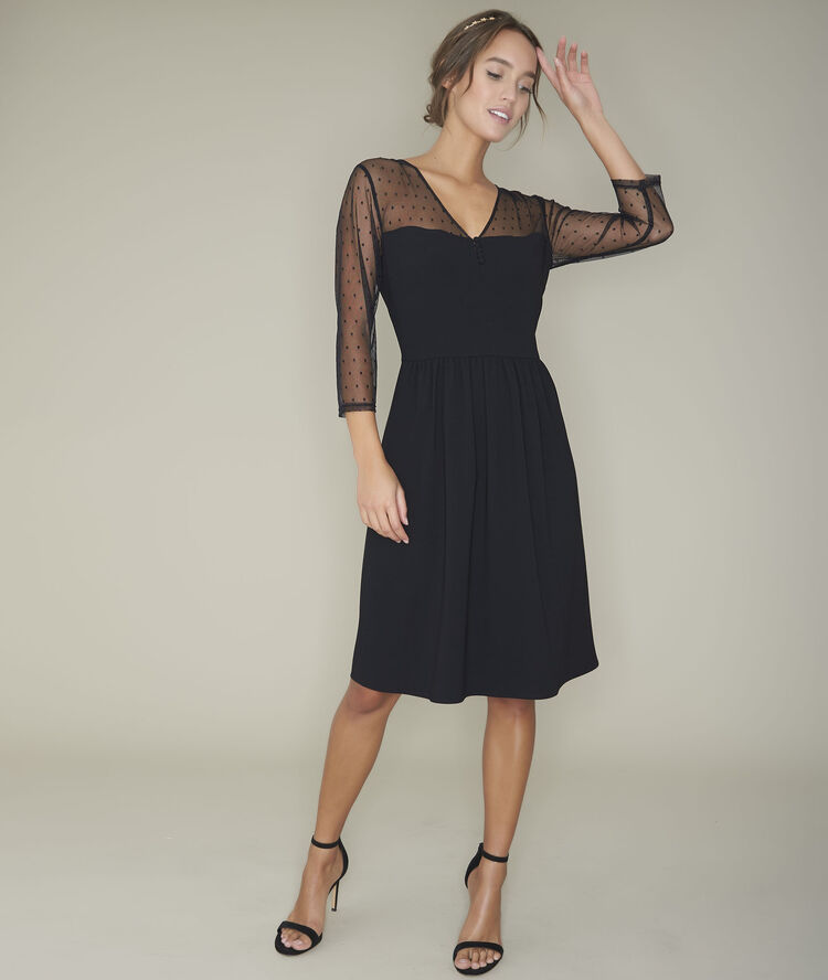 Rely fit-and-flare dress black.