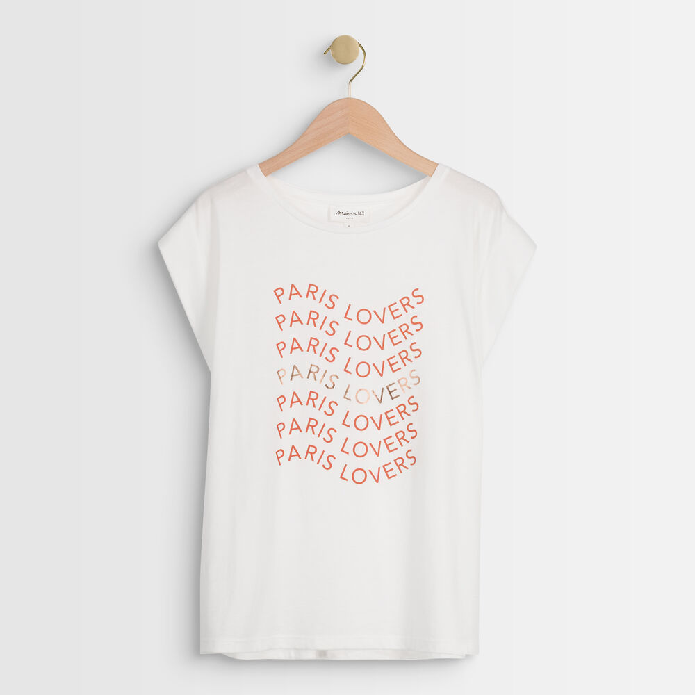 Isabelle screen-print t-shirt ecru.