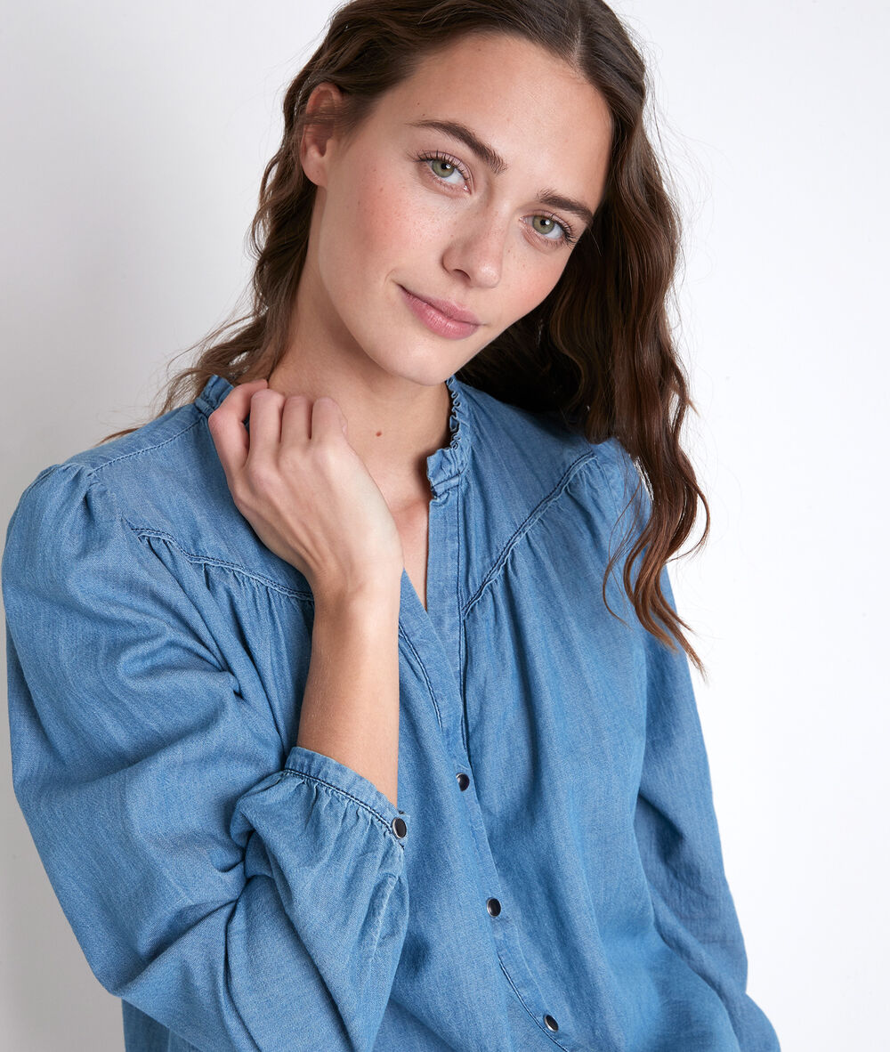 Taly denim blouse denim brut.