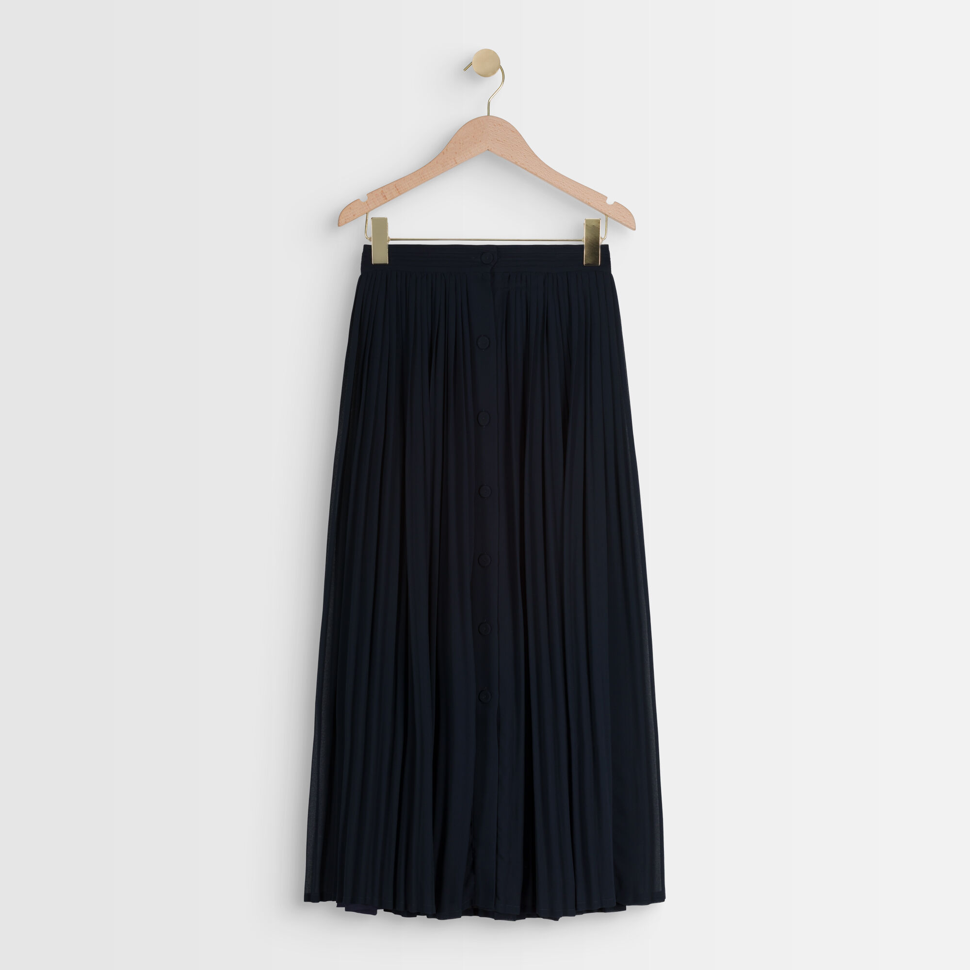 designer navy pleated skirt