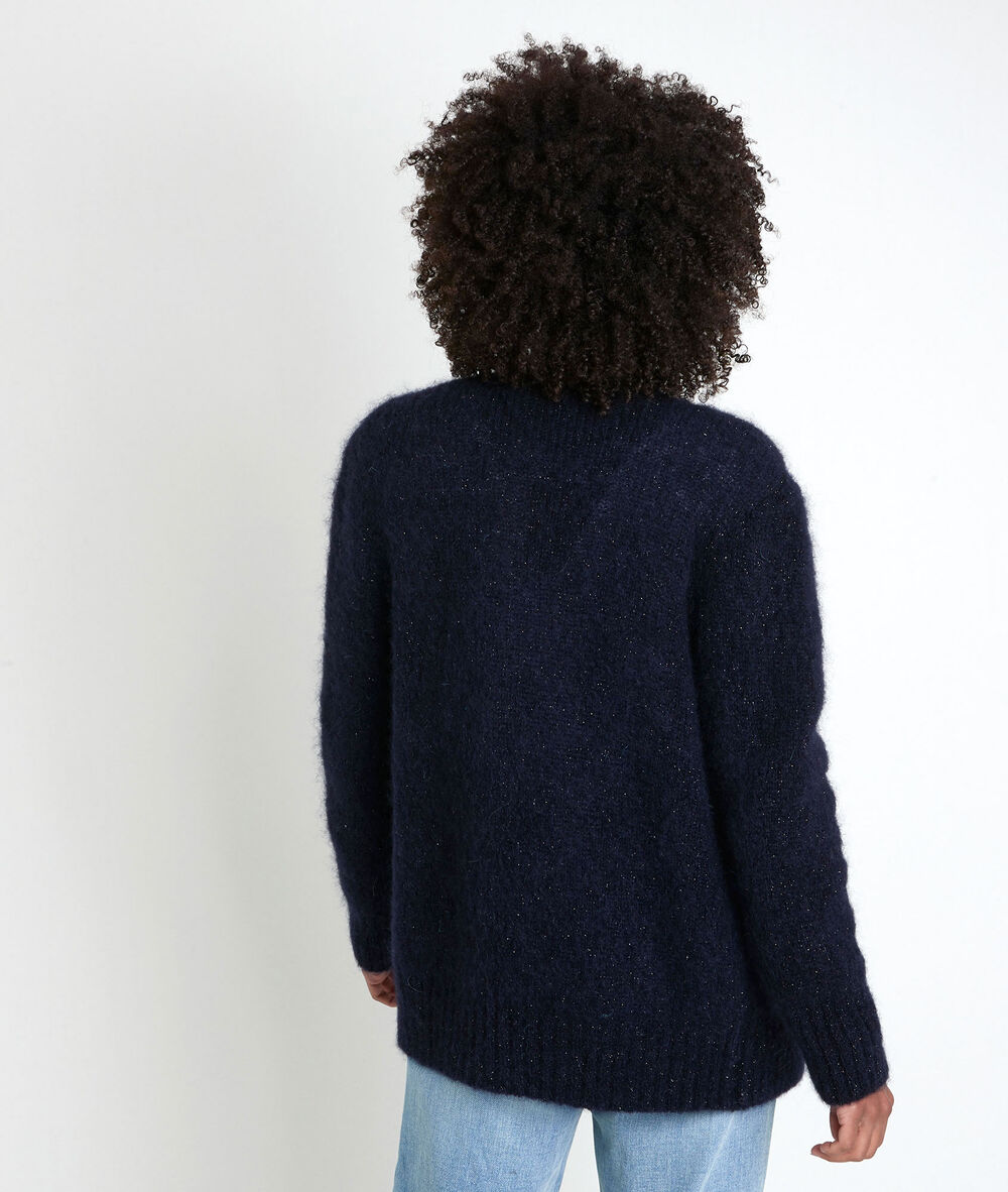 Rozelle navy mohair blend cardigan marine.