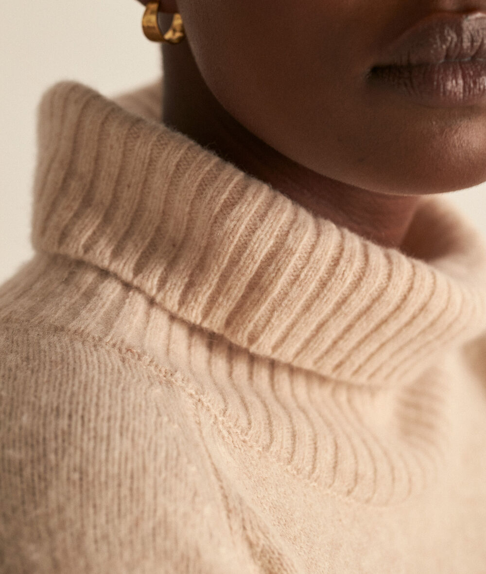 Holly ivory polo-neck responsible wool and yack jumper dress PhotoZ | 1-2-3