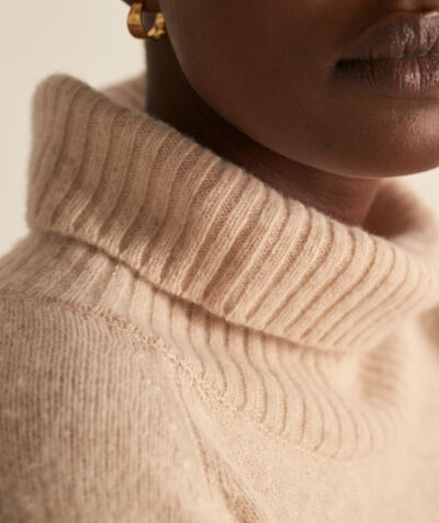 Holly ivory polo-neck responsible wool jumper dress PhotoZ | 1-2-3