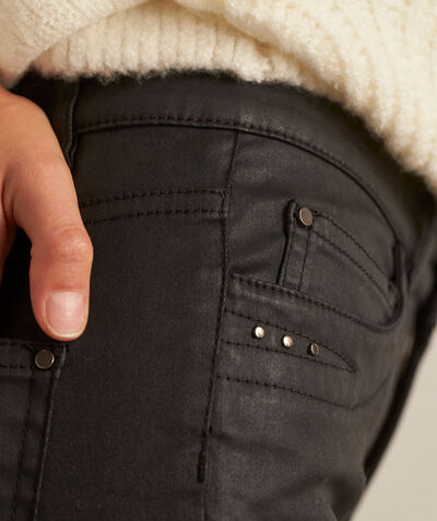 Suzy black coated-cotton slim-fit jeans  PhotoZ | 1-2-3