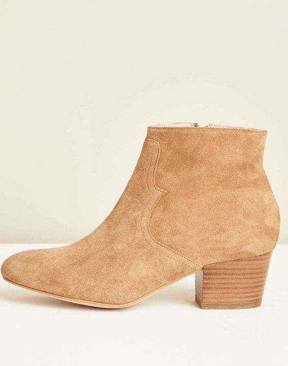 Kendal dual-fabric camel heeled boots | 1-2-3 Kendal dual-fabric camel heeled boots PhotoZ | 1-2-3