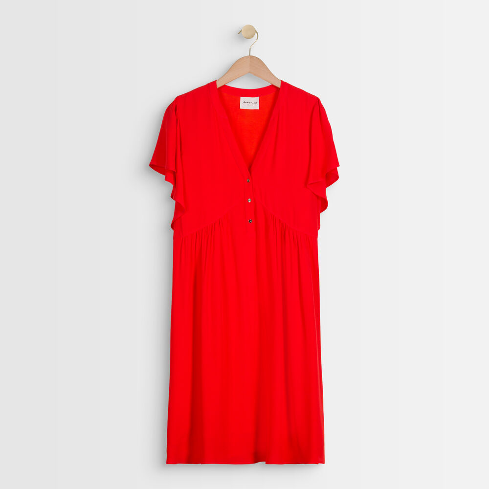 Callo red crêpe ruffle dress rouge.