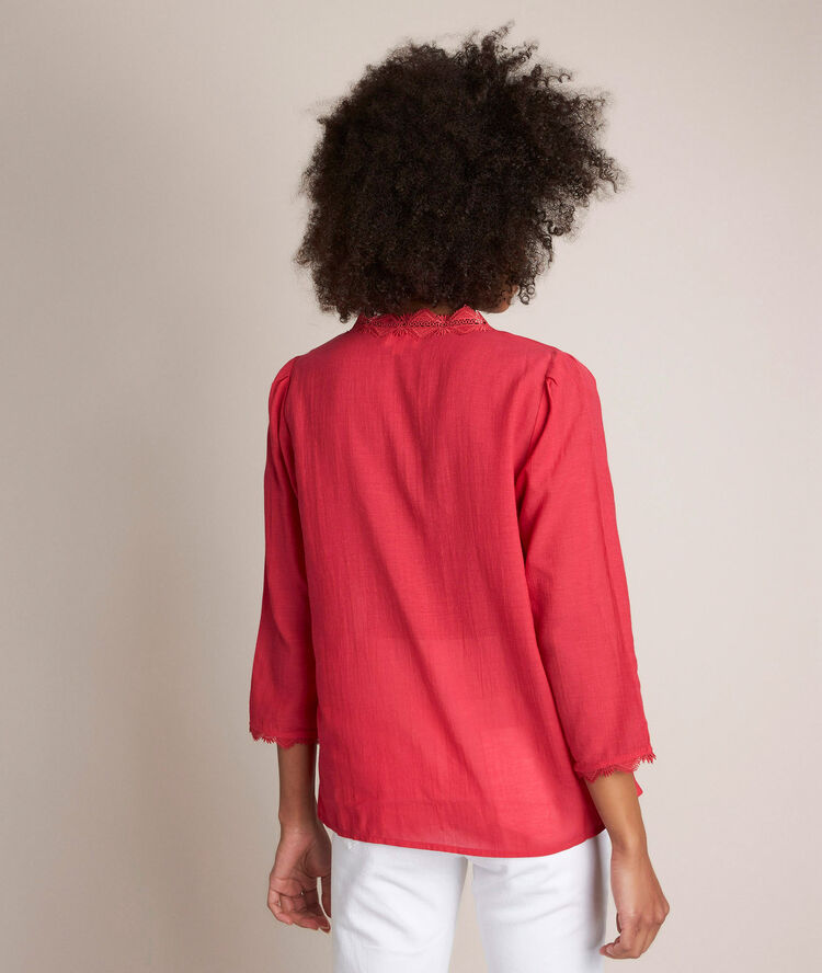 Eloise embroidered blouse dark fuscia.