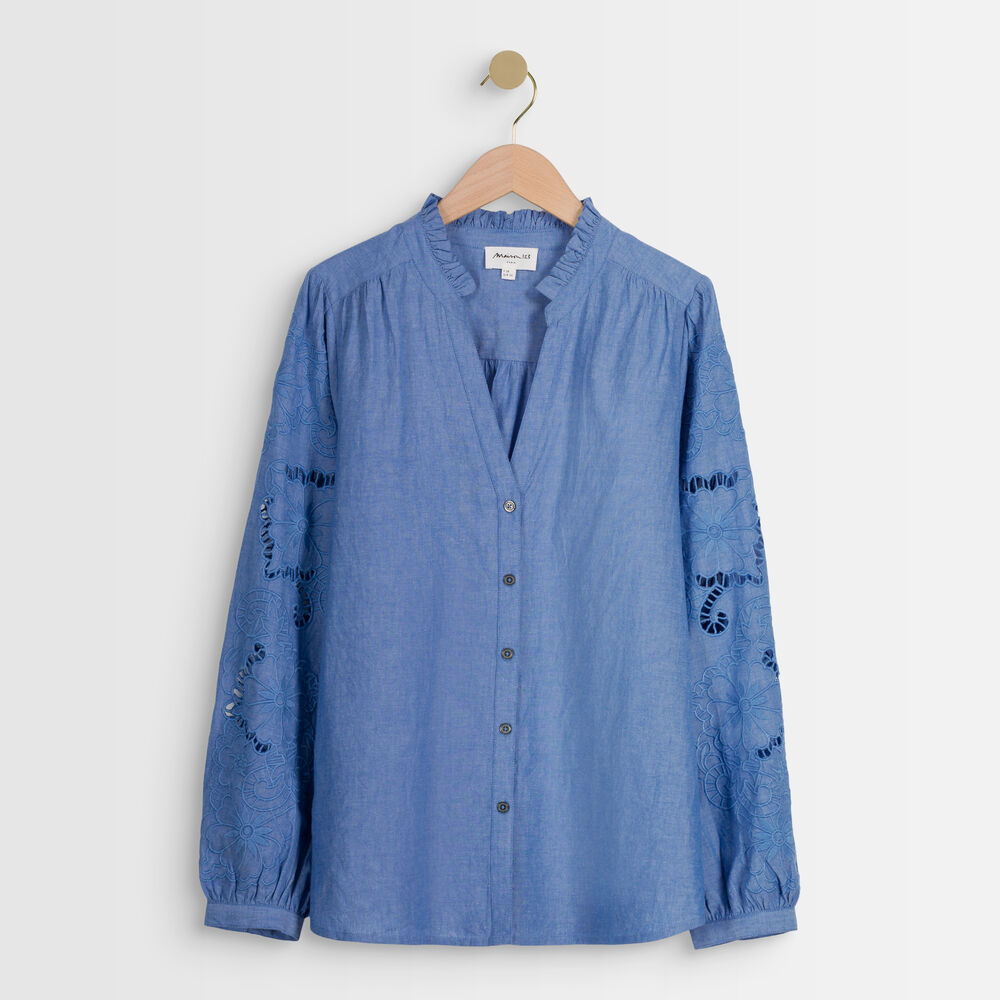 Tori embroidered blouse ciel.