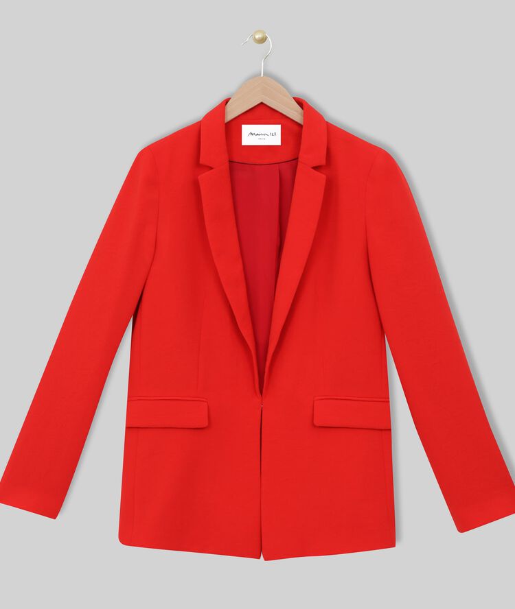 Lisa red crepe jacket poppy.