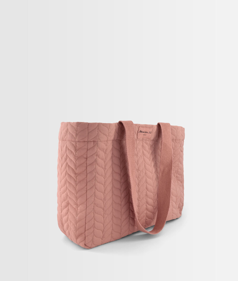 David powder pink quilted cotton tote bag PhotoZ | 1-2-3
