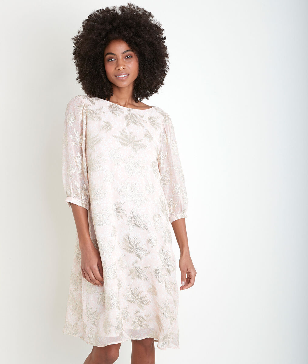 Malika pink jacquard dress | 1-2-3 Malika pink jacquard dress PhotoZ | 1-2-3