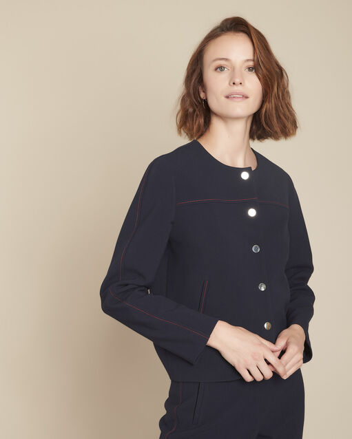 Belinda navy cropped jacket navy.