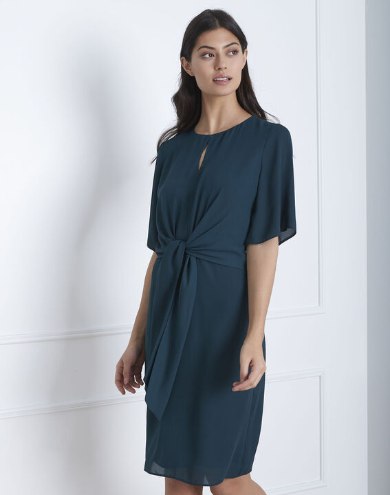 Hermine dark green draped dress | 1-2-3 Hermine dark green draped dress PhotoZ | 1-2-3