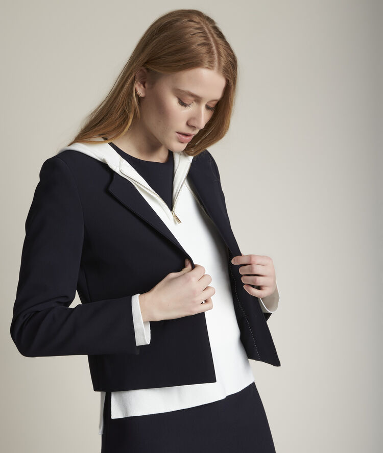 Charme microfibre jacket navy blue.