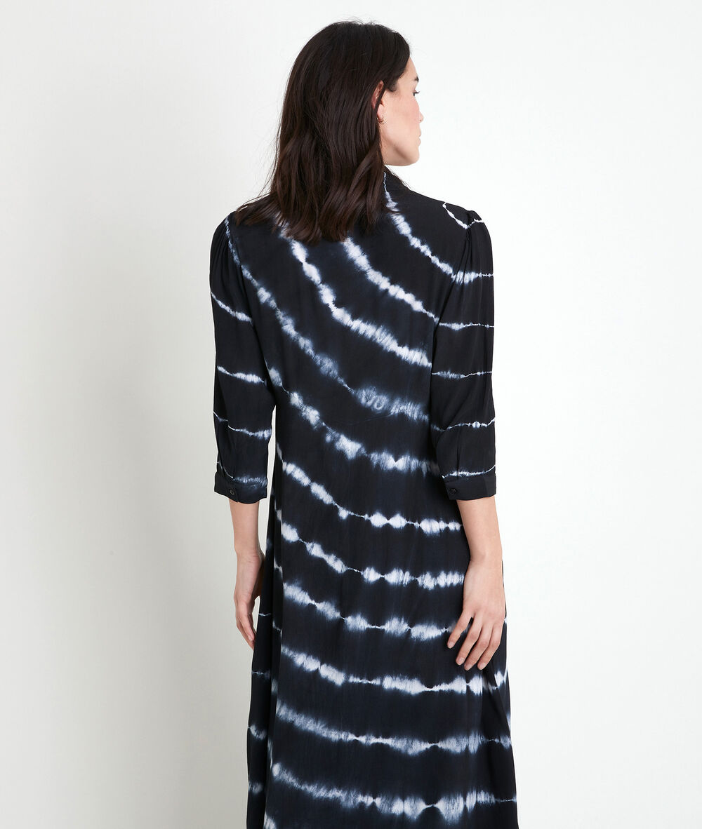 Laurice printed long shirt dress noir.