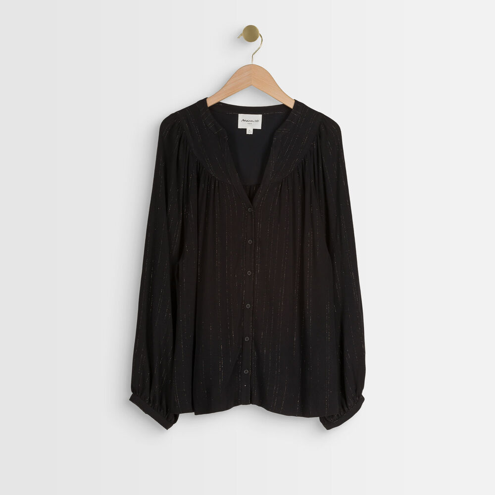 Timeo black lurex blouse noir.
