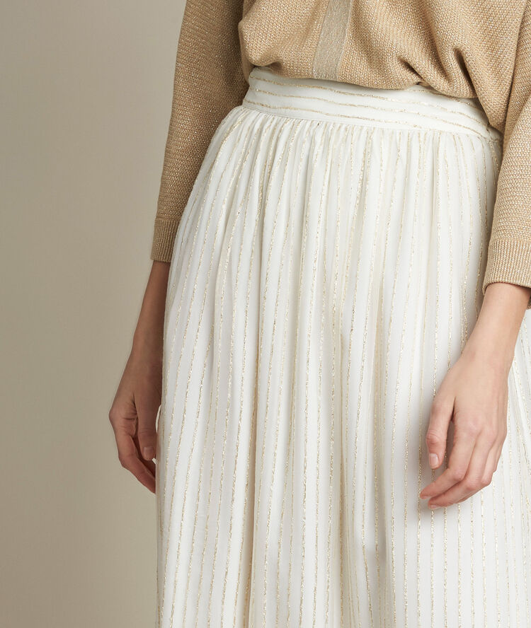 Bloom long lurex skirt ecru.
