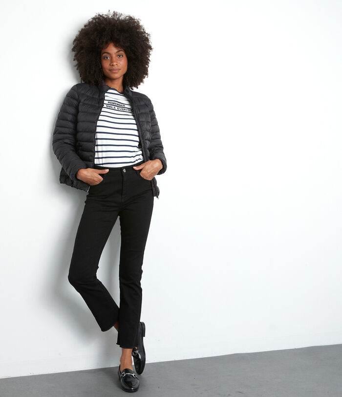 Patience black-cotton straight-leg jeans with raw hems