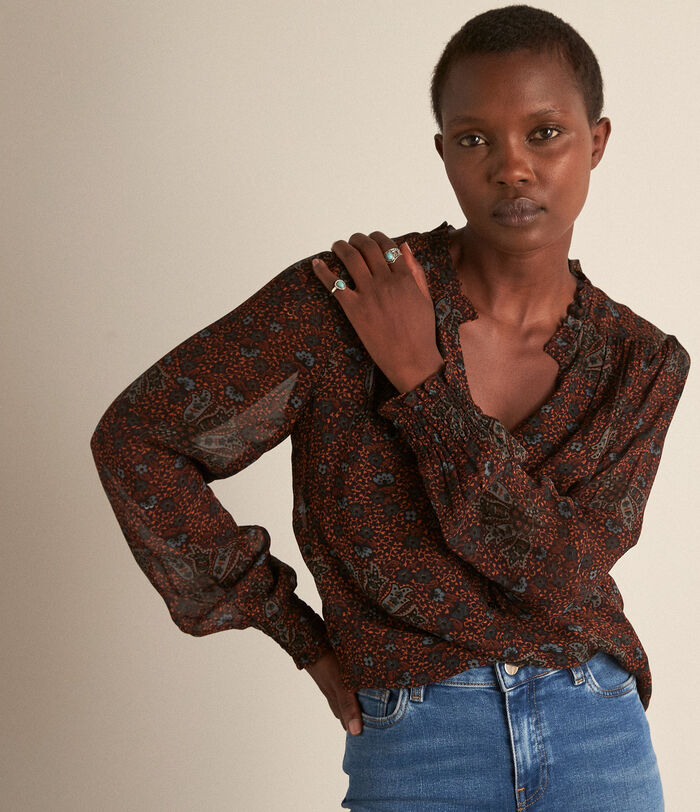 Lamie printed brown blouse