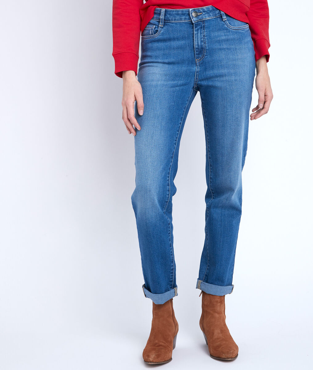 Cachou stone-wash used boyfriend jeans | 1-2-3 Cachou stone-wash used boyfriend jeans PhotoZ | 1-2-3
