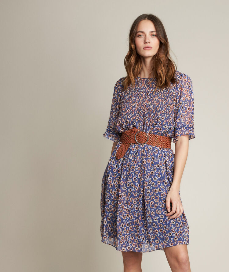 Coralia printed pleated dress cloud.