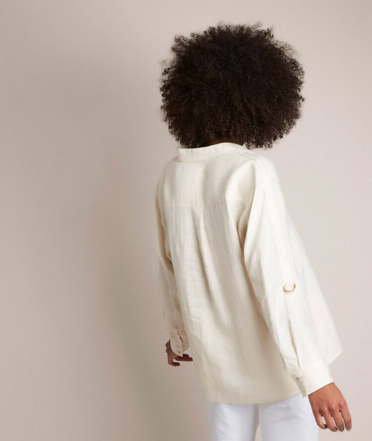 Cathleen ivory linen shirt string.