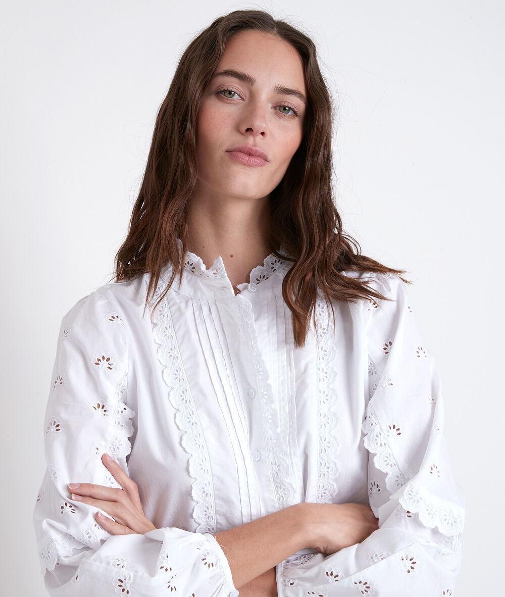 Tasota ecru embroidered blouse ecru.