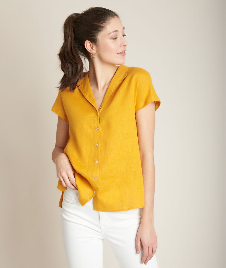 Estelle saffron linen top saffron.