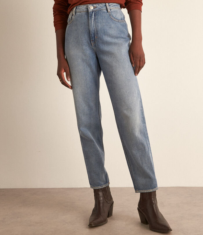 Solene pure bleached denim mom jeans