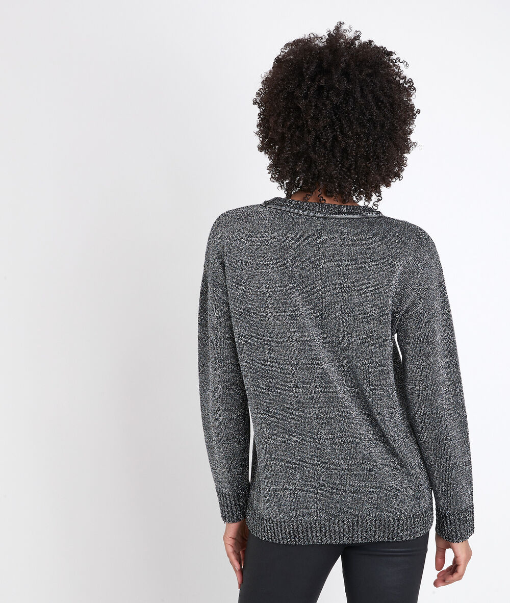 Roline black lurex jumper noir.