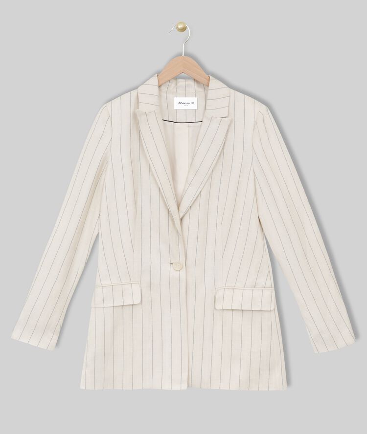 Lea linen striped jacket fjord.