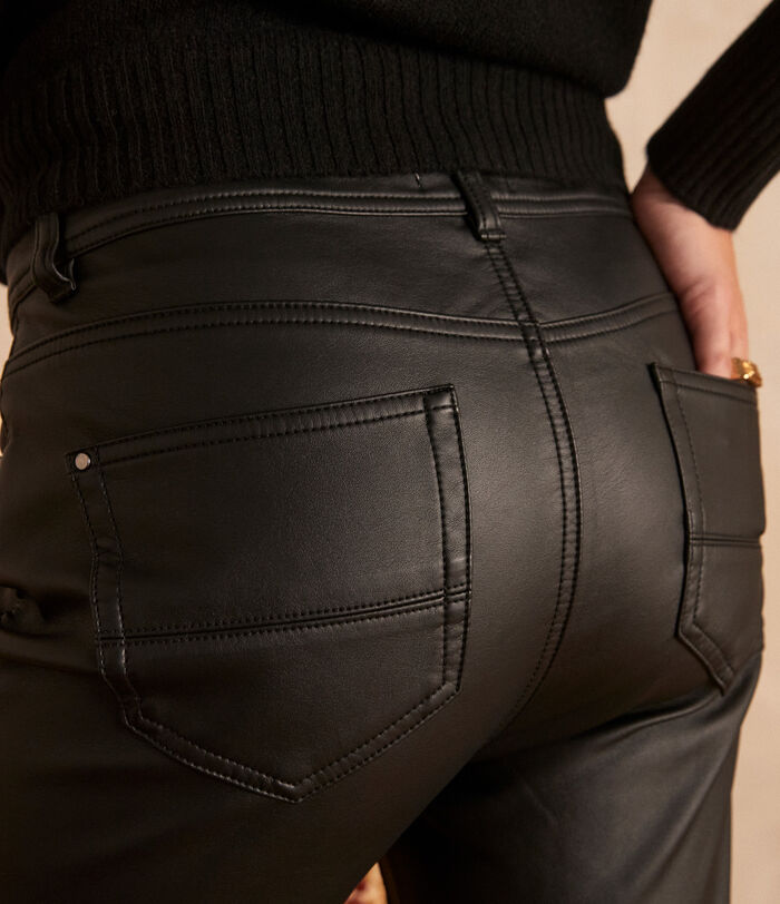 SULTAN black faux leather slim-fit jeans PhotoZ | 1-2-3