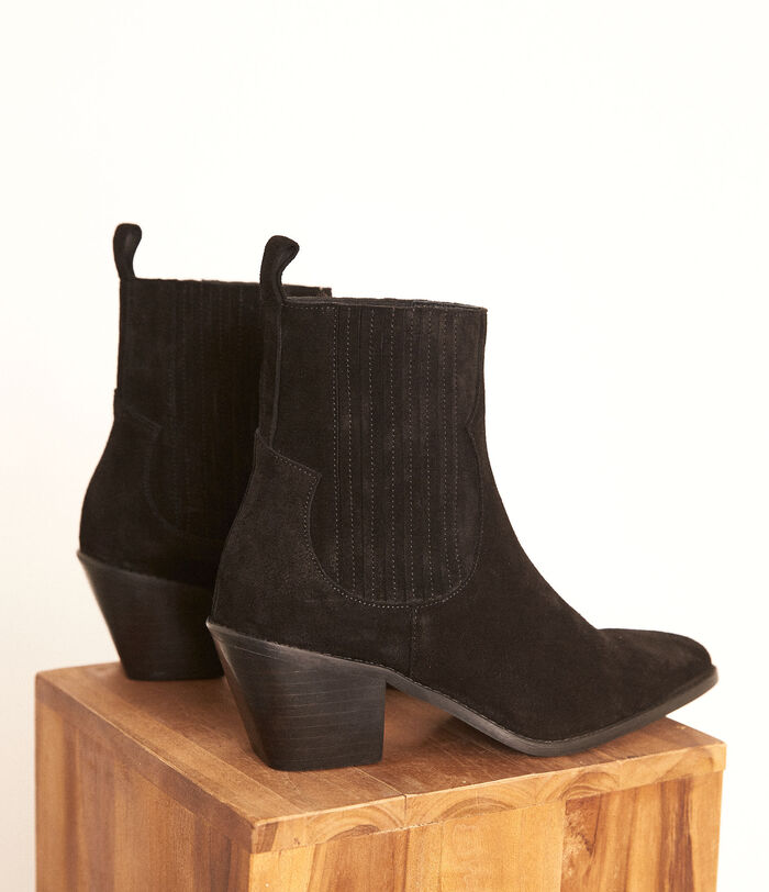 Habby black suede ankle boots PhotoZ | 1-2-3