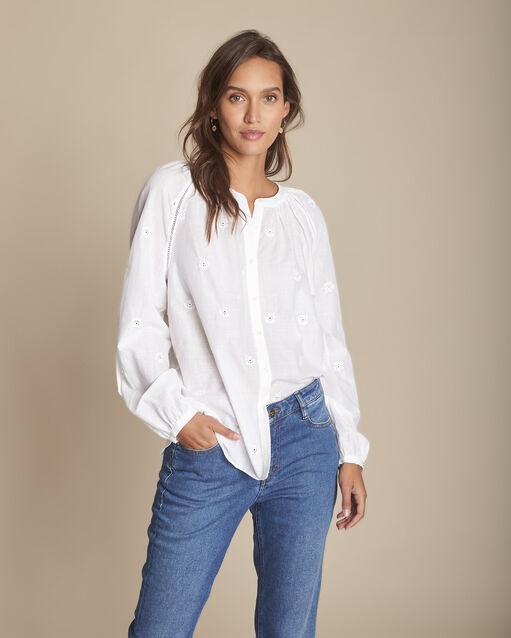 Maina white broderie anglaise blouse white.