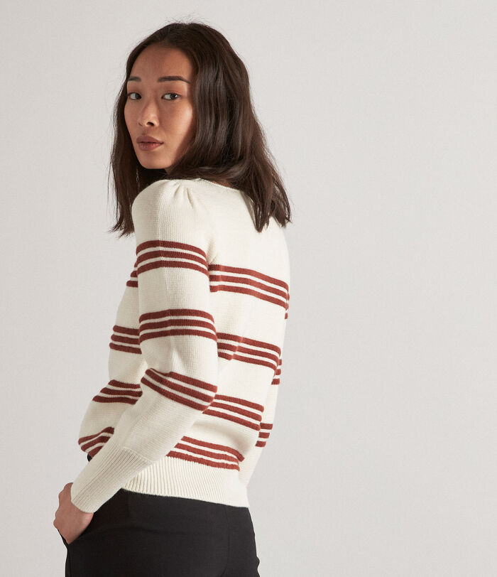Maya ecru responsible-wool stripy jumper PhotoZ | 1-2-3