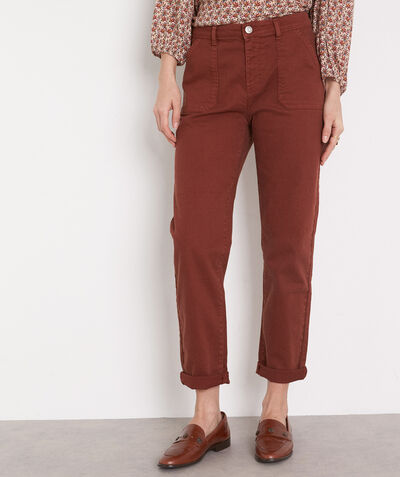 Nalla brick-red straight-leg cotton jeans  PhotoZ | 1-2-3