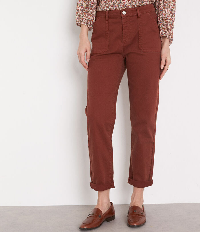 Nalla brick-red straight-leg cotton jeans  PhotoZ | 1-2-3